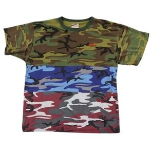 Gnarcotic T Shirt Mens XL Multicolor Camo Logo‎ Streetwear Skate Tri Color Tee